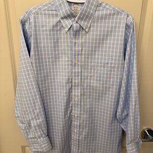 Brooks Brothers Light Blue Checkered Dress Shirt
